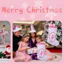 2 x 19 inch Ballet Christmas Stocking, Ballerina & Gold Trim Design, Fireplace Decor for Family Holiday Party Supplies Gifts