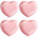 Tioncy 4 Pcs Ceramic Heart Shaped Plates 9 Inches Porcelain Heart Bowls Cute Plates Dinner Dishes for Dessert Salad Appetizer Party Supplies(Pink)