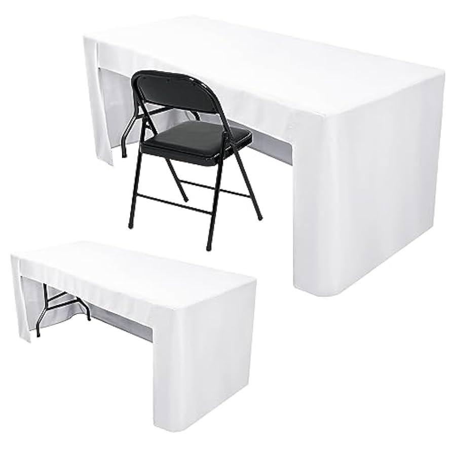 OEKO TEX fitted table cover 75"x40, White