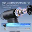 JISULIFE Portable Handheld Fan Life9, Turbo Power High Speed Air [18H Max Cooling Time], 5 Gear Wind, 5000mAh Rechargeable, Mini Pocket Design, Personal Fan for Travel Concerts Camping Makeup - Black