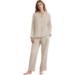 UPTRIS Womens Pajamas Sets 2 Piece PJs Lounge Sets, Long Sleeve Button Down Sleepwear Notch Collar Soft Outfits with Pockets (XX-Large)