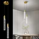 Modern Light Fixture Kitchen Island Pendant Light Dimmable LED Gold Pendant Lights Mini Crystal Pendant Lighting for Bedroom Dining Room Living Room2-Light