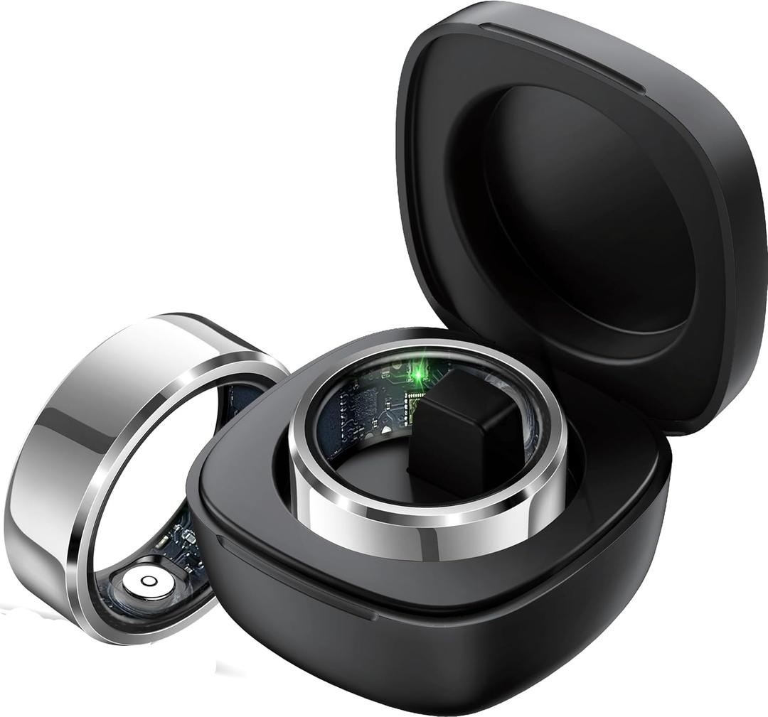 Smart Ring Fitness Rings for Men Women, Fitness Tracker Heart Rate Blood Pressure Ring Sleep Tracker Calories Step Counter, Waterproof Health Smart Rings for Android iOS Phones (8#, Silver)