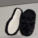 Tofern Women Fluffy Slippers Soft Flannel Memory Foam Slippers Ultra Soft Comfy Warm House Shoes with Mute Anti-Slip Sole for Ladies and Girls (Black), 250mm