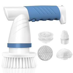 Electric Spin Scrubber, IEZFIX Electric Cleaning Brush Bathroom Shower Scrubbing Cleaner Brush Power Scrubber Cordless with 4 Replaceable Brush Heads for Bathtub, Tile, Floor, Toilet, Kitchen - Blue