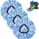 3-Pack Spin Mop Replacement Head for O-Ceda RinseClean Spin Mop Refill 2-Tank System Microfiber Deep Cleaning Machine Washable and Easy-to-Replace