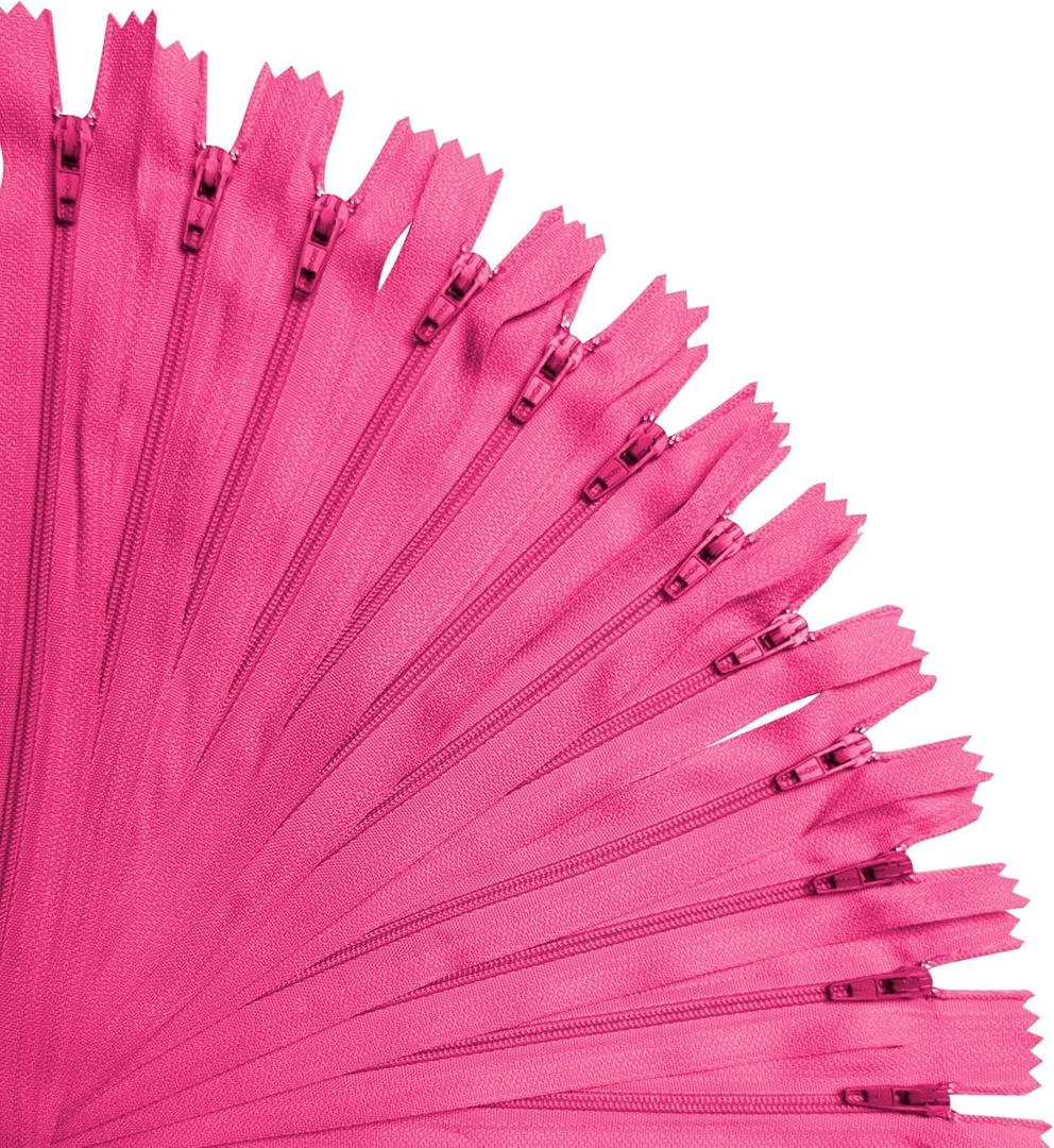 KGS Nylon Zippers for Sewing Crafts | Size: 6 Inch | Color: Pink | 20 Pieces per Pack | Single Color #3 Nylon Zippers for Making Bags, Pouches, Pillow Covers and Sewing Craft Projects