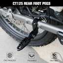 CHANGCHENG Motorcycle Rear Passenger Foot Pegs CNC Aluminum Alloy-Second Generation Foot Pedal Bracket Rest Footpeg for CT125 Trail 125 Hunter Cub Black