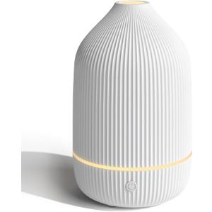 Essential Oil Diffuser, 100ml Aromatherapy Diffuser, Mini Ultrasonic Diffuser for Essential Oil, Home, Office, Cool Mist Humidifier with 7 Led Light, Auto Shut-Off, White