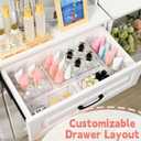 8 Pcs Medium Extendable Clear Drawer Organizer, All Adjustable Vanity Storage Box, 2-Size Desk Drawer Organizer, Acrylic Storage Bins for Makeup, Cosmetic, Bedroom Dressers Tool Organizer for Gadgets