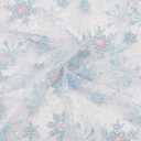 BENECREAT 1 Yard Snowflake Sequins Tulle, 61inch Light Blue Sheer Organza Fabric Snowflake Embroidered Mesh Lace for Garment Accessorie, Veils Dress, Curtain Home Christmas Decorations