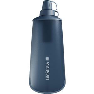 LifeStraw Peak Series - Collapsible Squeeze Bottle Water Filter System - 1L for Trail Running, Camping, Hiking, Travel, Cycling, and Fishing; Mountain Blue