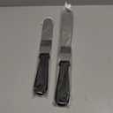 Angled Icing Spatula, Stainless Steel Offset Spatula, Cake Spatula Set of 2 Black 6, 8 inch Blade