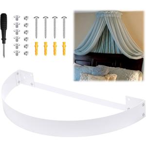 Sintuff 27 Inch DIY Canopy Frame Kit for Rod Pocket Curtains Metal Bed Curtain Kit for Twin to King Size Bed with Instruction Manual Drapery, Panels Not Included