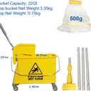 Midoneat Mop Bucket with Wringer, 22 Qt (5.5 Gallon), Handle, Wheels,Floor Cleaning, 16.5" L x 10.6" W x 26.4" H, Yellow,Add One Cotton Mop