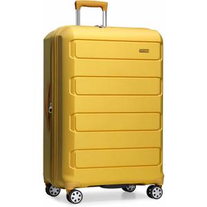 Traveler's Choice Pagosa Hardshell Expandable Luggage with Spinner Wheels, Yellow, 30-Inch Large