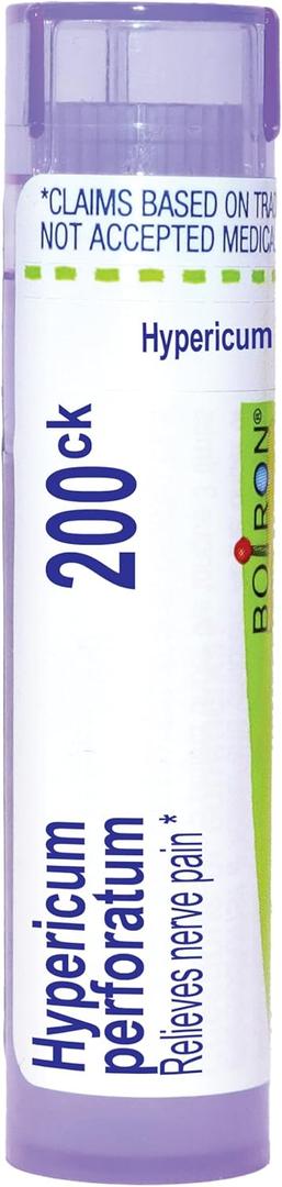Medicina Homeoptica Boiron con Hypericum perforatum, glbulos 6C, 80 por tubo, 306960376316, 1, 1, 1