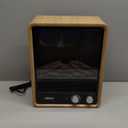 Shinic Electric Fireplace Heaters for Indoor Use,1500W Space Heater with Crackling Sound & 3D Realistic Flame, Safety Protection, Portable Fireplace Heater for Home Office Christmas Decoration, Oak (11.8" x 5.9" 14.6")