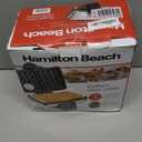 Hamilton Beach Belgian Mini Waffle Maker with Shade Control, Makes 2 at Once, Create Personalized Keto Chaffles and Hash Browns, PFAS-Free Non-Stick Plates, Compact Design, Stainless Steel (26009