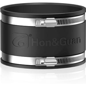 Hon&Guan 4 Dust Collection Fittings Rubber Noise Reduction Clamp for 4 Inch PVC Pipe/HVAC Inline Duct Fans and Carbon Filters/Duct Reducer.