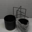 TRIROCKS Set of 2 Planters with Stand Indoor Outdoor Metal Plant Stand 8 * 18 &7 * 12 "Modern Planters Flower Pots for Living Room Corner Kitchen Office Garden Balcony Patio Decor(Black)