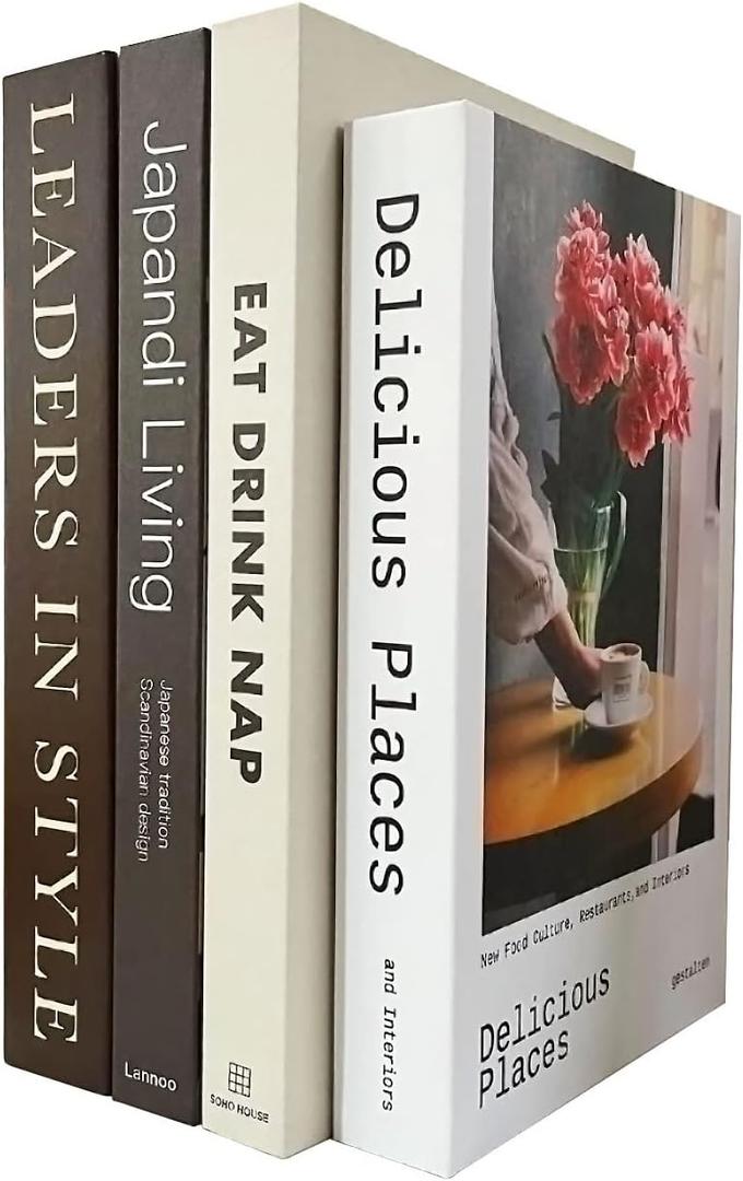 MINI ZOZI Faux Books For Decoration Fake Book Decor Decorative Books For Home Decor Bookshelf Preppy Book Home Decor Set Coffee Table Decorations For Living Room White Cover Fashion Decorative Stacked