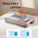 Home Office Lap Desk with Wrist Rest Wrist Rest, Mouse Pad, and Phone Holder Large Laptop Bed Desk for Notebook, Laptop, Tablet, Lap Stand Fits Up to 17 Inch Laptops (Woodgrain)