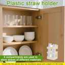 3 x Straw Holder for Cabinet Door, Adjustable 2-Part Organizer with Dividers and Adhesive Tape, Straw Storage for Kitchen Cupboard (1Pack-Yellow)