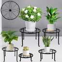 yosager 5 Pack Metal Plant Stands for Flower Pot, Heavy Duty Potted Holder, Indoor Outdoor Metal Rustproof Garden Container Round Supports Rack for Planter
