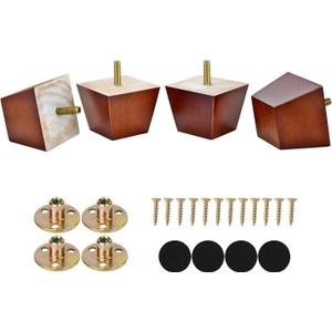 Michanco 2 inch Sofa Legs Square Furniture Feet Screw in Wood Replacement Leg Set of 4 for Ottoman Couch Armchair Recliner