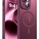 Compatible with iPhone 14 Plus Case with Built-in Camera Lens Protectors Translucent Magnetic 14 Plus Phone Case 6.7" [Compatible with Mag-Safe][Great Grip Feeling], Red