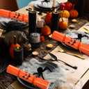 6 Packs Halloween Crackers Thanksgiving Crackers No Snap Party Favors with Wind up Pumpkin Paper Hat Holiday Table Favor Supplies Racing Game for Adults Fall Autumn