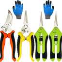 Pruning Shears, 5 Pack Garden Shears with Gardening gloves, Clippers Handheld, Stainless Steel Garden Snips, Lengnoyp Pruners for Gardening