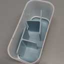 Toothbrush Holder with Anti-Slip, Plastic Detachable for Easy Cleaning Multi-Functional Storage, Large Electric Toothbrush and Toothpaste Organizer Caddy for Bathroom Vanity, Sink, Countertop (Blue)