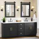 Farmhouse Bathroom Mirror for Over Sink 22x32 Black, Rustic Western Barn Decor Bathroom Vanity Mirror, Wall Mirror for Bathroom, Living Room, Bedroom, Entryway