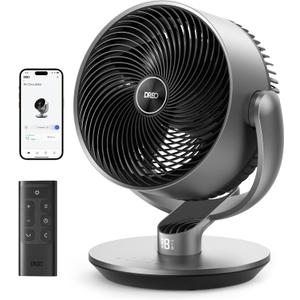 Dreo 16 Inch 25dB Quiet Smart Fans for Bedroom, DC Room Fan with Remote, 120+120 Oscillating Fan, 6 Modes, 9 Speeds, 12H Timer,Works Alexa/Google/WiFi/Voice Control, Silver, Oversize (DR-HAF004S)