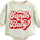 Neutral Newborn Baby Boys Girls Clothes Crewneck Snap Closure Bodysuit Romper Infant Oversized Outfits (12-18 Months)