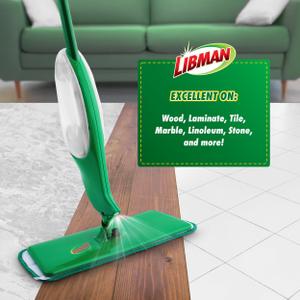 Libman Freedom Spray Mop Kit - Plus 2 Microfiber Refill Pads - One of the Best Mops for Hardwood, Laminate, Tile, Vinyl Floors. 24 Oz Reservoir Tank. Two Extra Replacement Heads Included. Family Made!