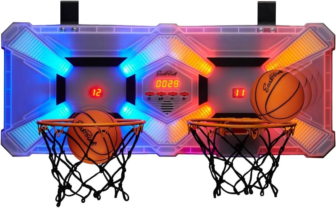 EastPoint Mini Basketball Hoop - Multi Color, Pack of 1 - Effortless Over-the-Door Basketball Hoop Setup - Compact Design for Field Day Games - Head-to-Head Kids Birthday Party Games