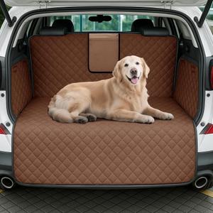 Lekereise SUV Cargo Liner for Dogs  53.15 * 78.74 inch Waterproof Pet Trunk Cargo Cover Mat for SUVs Sedans NonSlip Pet Car Seat Protector Universal Fit SUVs Sedans Trunks Vans  Brown