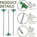100 Pack Tent Stakes Heavy Duty 10 Inch Camping Stake Yard Stakes Metal Tent Pegs for Ground Stake Spikes for Camping Garden Yard (Green)