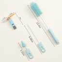 Chemimoso Silicone Bottle Cleaning Brush, 13.4in Long Handle Water Cup Bottles Cleaner for Baby Bottles, Stanley Mug, Sports Bottle, Glass Vase, with a Tiny Cup Lid Gap Cleaning Brush, z Pink