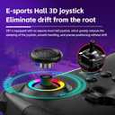 Koiiko Wireless Gaming Controller for Hall Effect Triggers Hall left & right rocker, Gamepad for ipad/iphone Android/PC/Switch/Streaming on PS3/PS4, Bluetooth, Pocket Size (Graffit Black)
