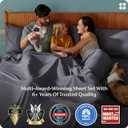 Bedsure Queen Sheet Set, Cooling Sheets for Queen Size Bed Set, Rayon Derived from Bamboo, PureWoven, Breathable & Soft, Deep Pocket Up to 16", Hotel Luxury Silky Bedding for Hot Sleepers, Dark Grey