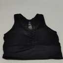 SEASUM Women's Longline Sport Bra Seamless Yoga Crop Top Medium-Low Support Workout Bra (#1 Black), Medium