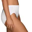 Vanity Fair Women's Illumination Hi Cut Panties, Silky Stretch & Satin Trim (White, XXXL)