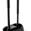 Eyliden Toilet Plunger and Brush Set | 2-in-1 Bathroom Cleaning Tools with Holder | Unclogs Toilets, Deep Cleans Bowls | Compact Caddy Stand | Nylon Bristles, Durable Plastic, Black