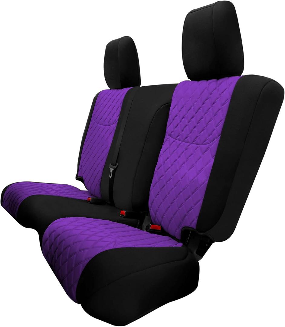 FH Group Custom Fit Car Seat Covers for 2007-2017 Jeep Wrangler JK 4DR | 2nd Row | Ultraflex Neoprene Water Resistant Automotive Seat Covers - Rear Set Purple