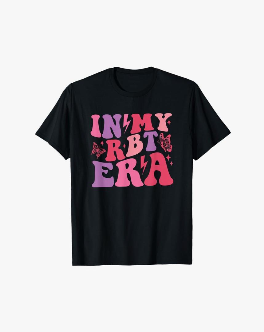 In My RBT Era Retro Applied Behavior Analysis ABA Women T-Shirt L, Black