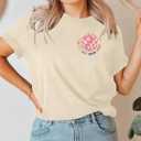 Mom Shirt for Women Boy Mama Graphic Short Sleeve Mom Life Casual Tee Tops (Beige, XL)